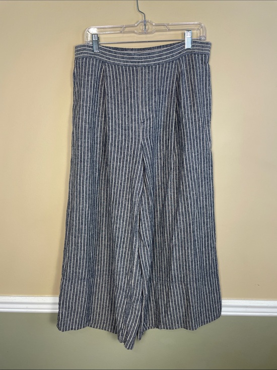Banana Republic Pants - Banana Republic Women’s Linen Blend Striped Blue White Cropped Wide Leg Pants